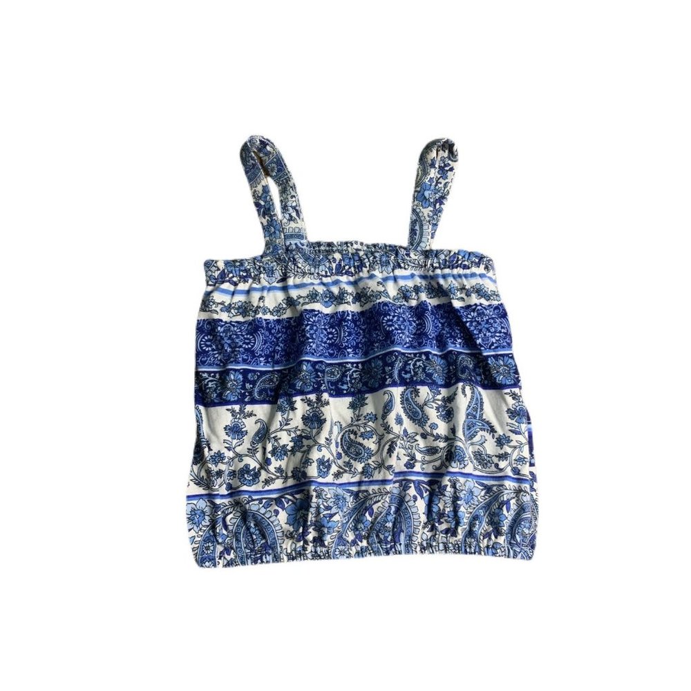 Children's Place Girls Blue Paisley Tank 5/6